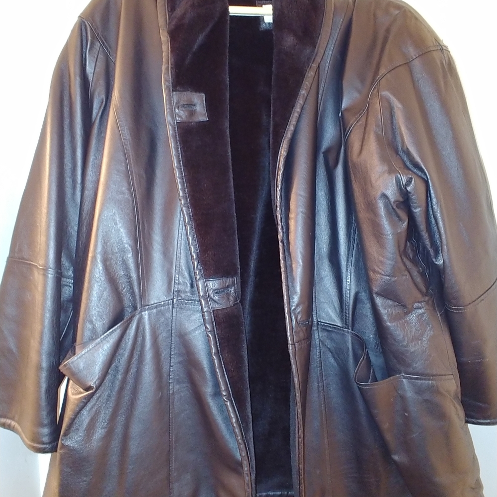 Genuine Plus Size Leather Coat